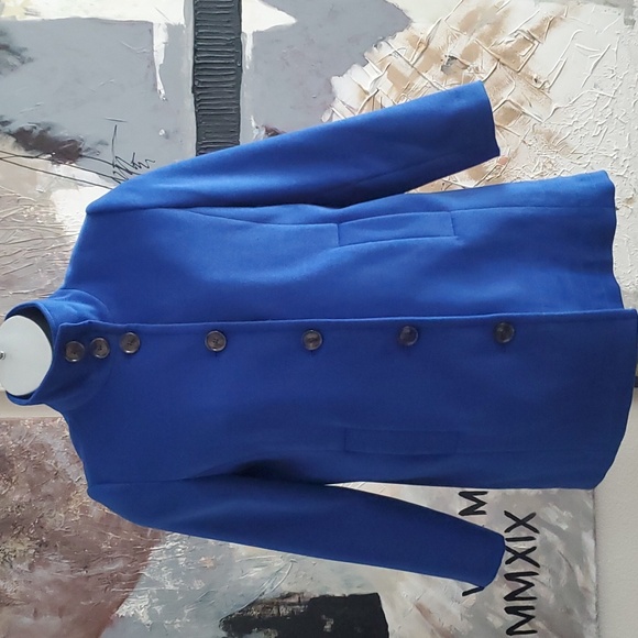 Lands'end Blue Polyester Coat Women 8P - Picture 4 of 12